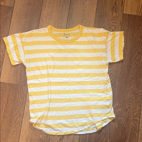 Madewell Whisper Cotton Rib-Crewneck Tee in Bastian Stripe Small - Picture 5 of 7